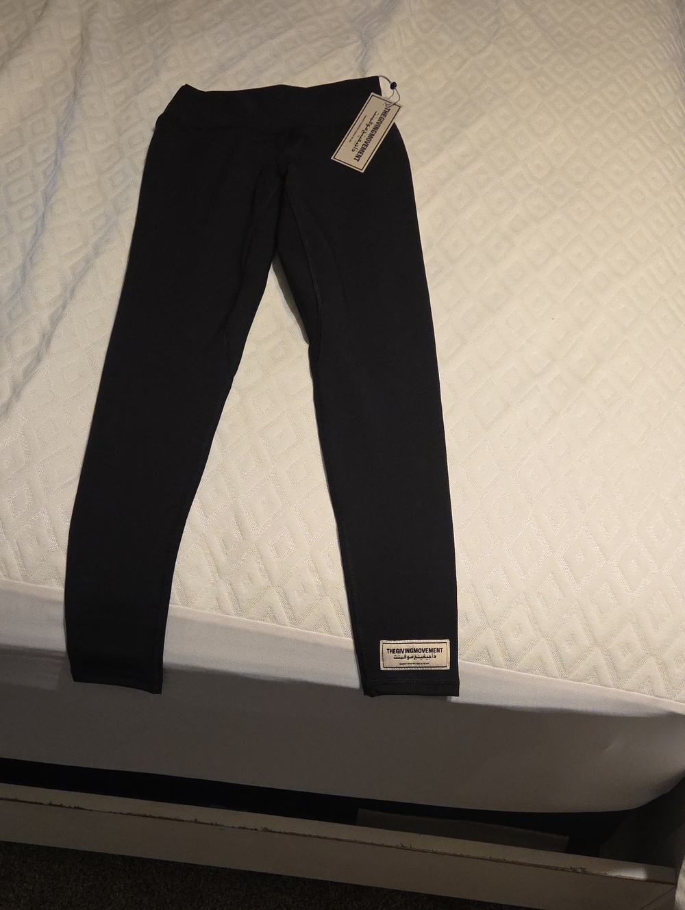 womens Black Leggings with Patch -